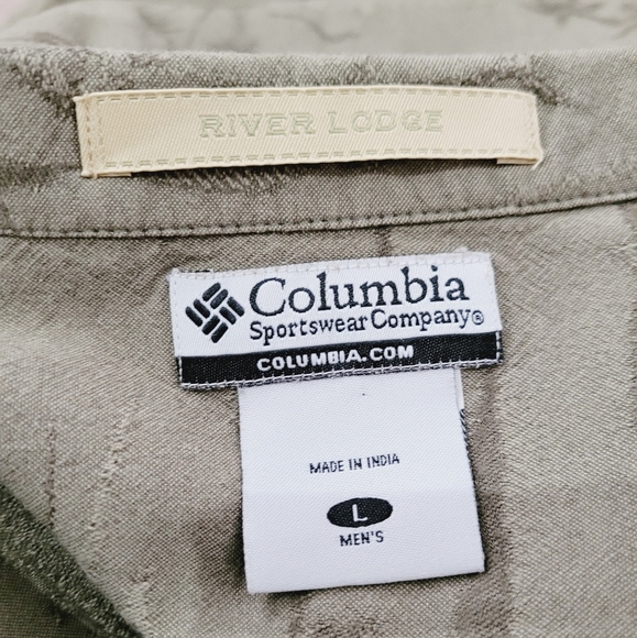 Columbia River Lodge Fish Print Button Down Short Sleeve Shirt Men's Size Large - Picture 4 of 8